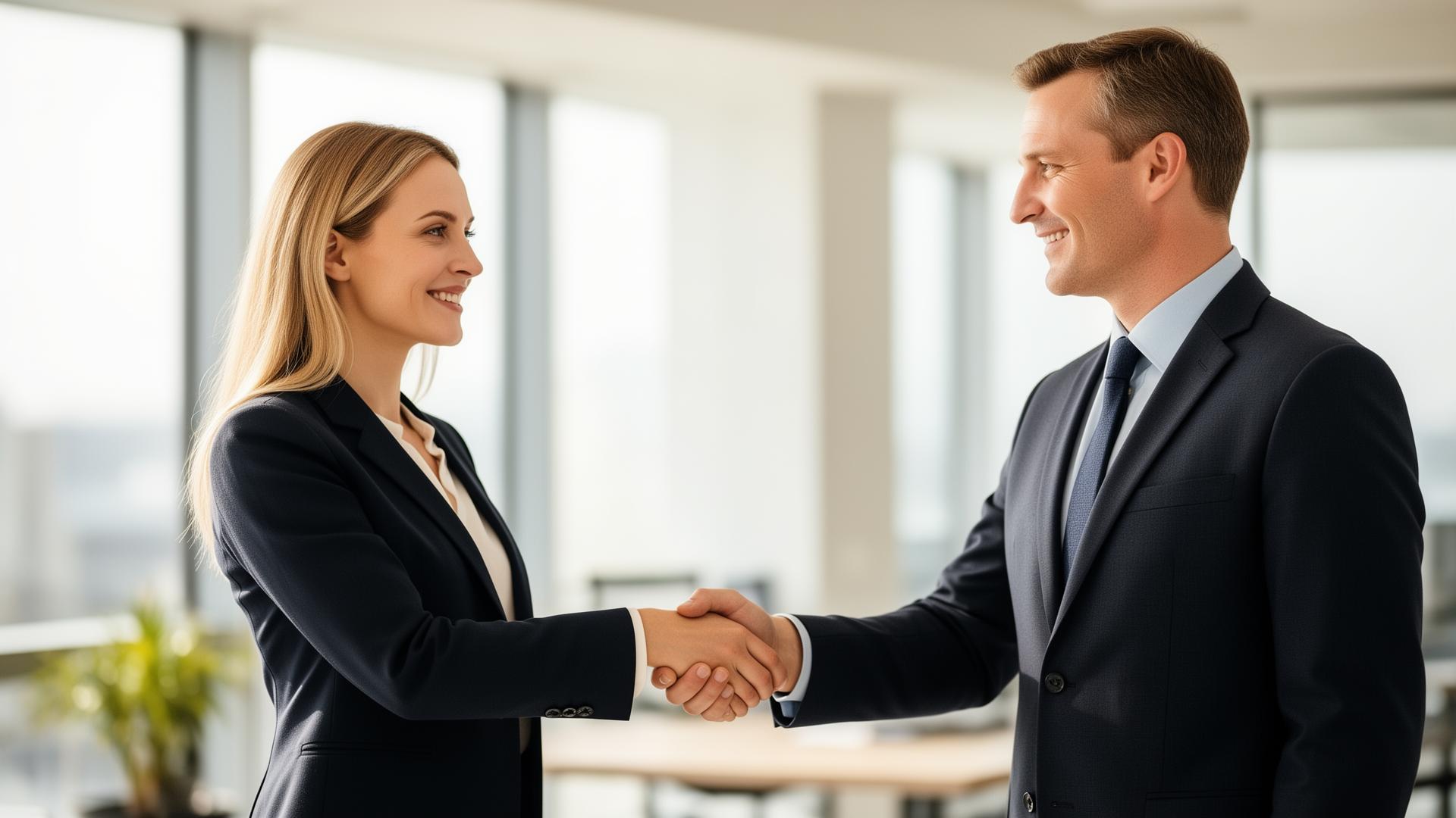 Professional business handshake closing a healthcare practice deal